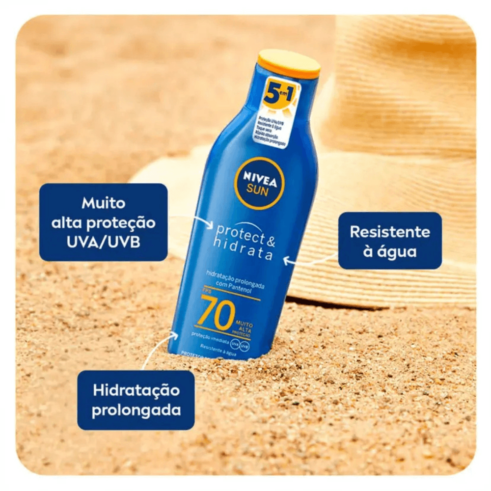 Protetor Solar Nivea Sun FPS 70 Protect & Hidrata 200ml